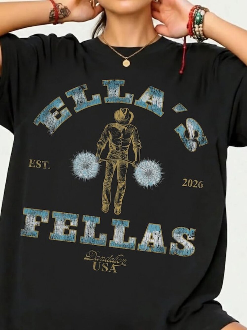 Ella's Fellas Shirt, Retro Western Cowboy T-Shirt